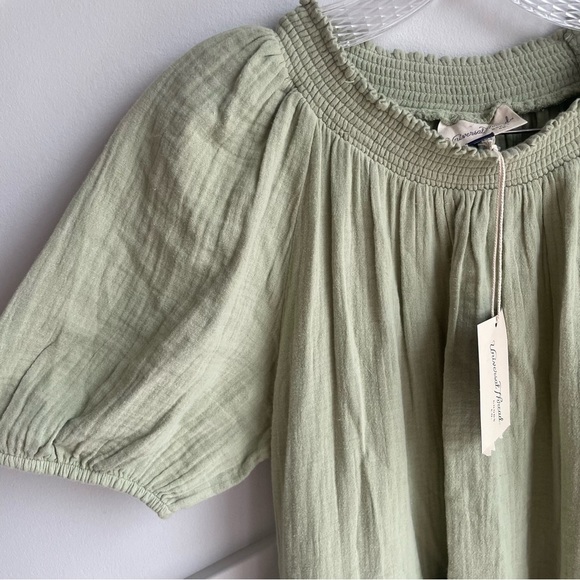 Universal Thread Smocked Gauze Shift Cotton Pastel Mint Baby Doll Dress size M - Picture 10 of 12